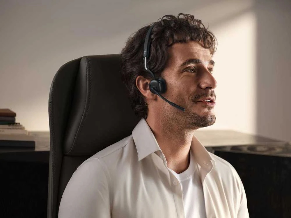 SHOKZ OpenMeet UC Belaidės Bluetooth Bone Conduction Videoconferencing Ausinės su USB-A adapter