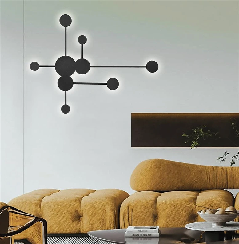 Viokef 17,9W LED sieninis šviestuvas MOSAIC, juodas, 3000K, 4267100