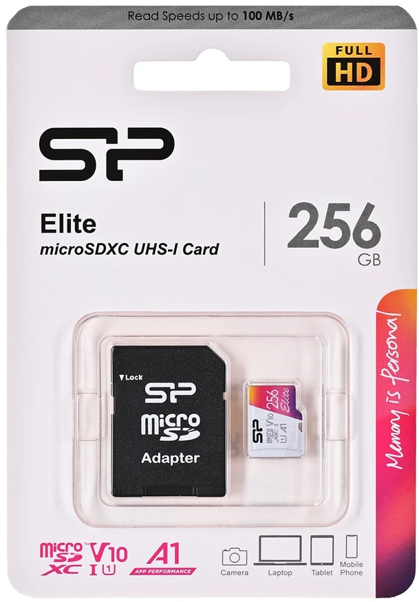 SILIKONIO MAITINIMO KOMPIUTERIS & COMMUNICAT SILICON POWER atminties kortelė Elite Micro SDXC 256GB UHS-I A1 V10