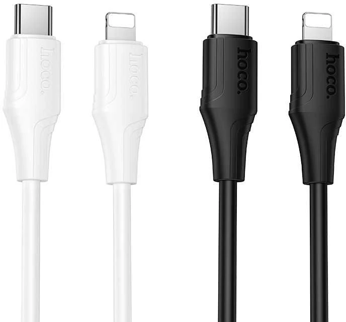 Silikoninis laidas USB C į Lightning Hoco 27W 1 m X124 baltas