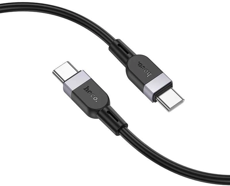 Silicone Cable USB C to USB C Hoco 3A 60W 3 m X109 juodas