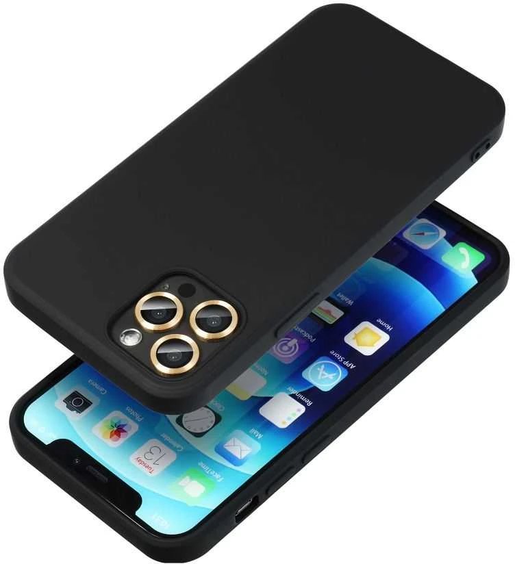 OEM dėklas, skirtas iPhone 17 Pro / 18 Pro (žemas kameros kraštas), silikoninis, juodas