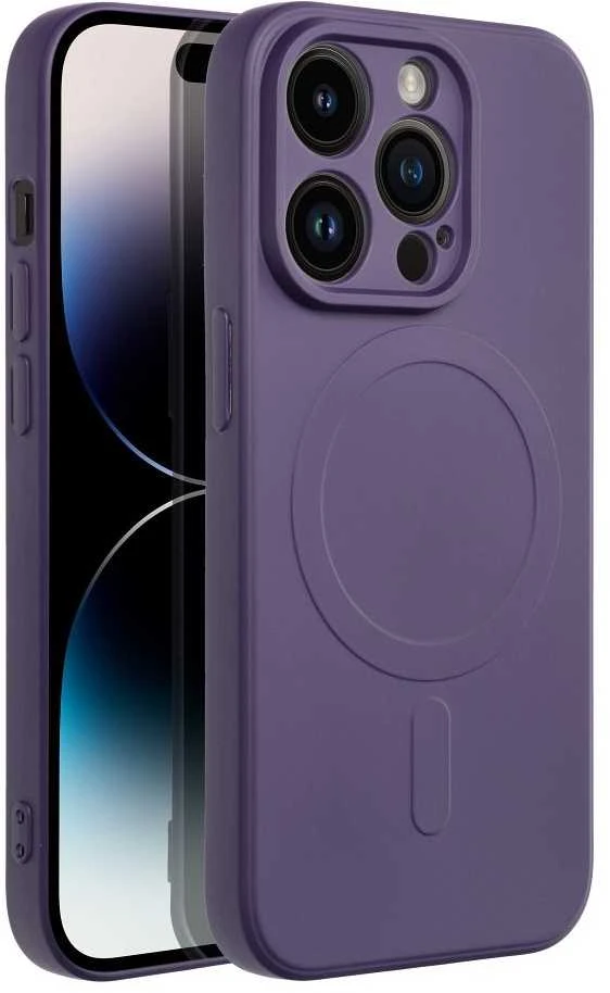 Oem Dėklas Silicone Mag Cover (MagSafe) skirtas iPhone 14 Pro violetinis