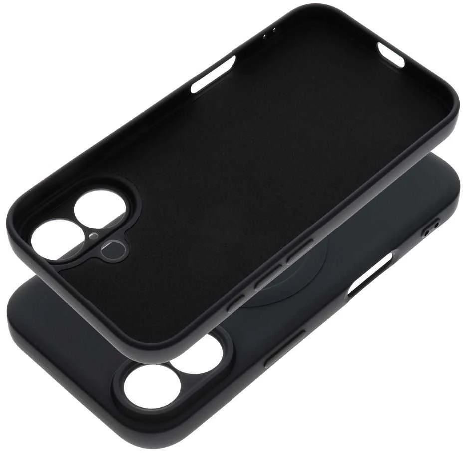 OEM dėklas, skirtas „iPhone 16“ silikoniniam „Mag“ dėklui, suderinamas su „MagSafe“ (fotoaparato apsauga), juodas