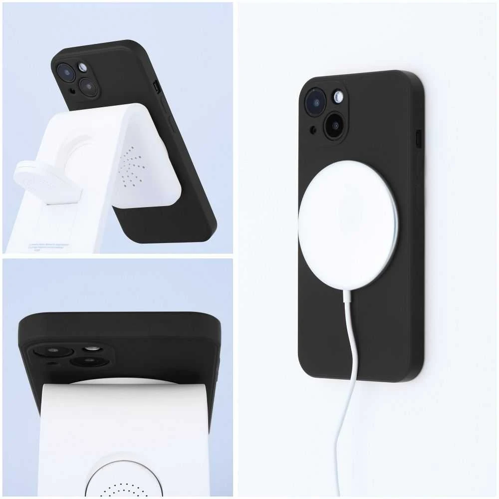 Oem Dėklas Silicone Mag Cover (MagSafe) skirtas iPhone 14 Plus juodas