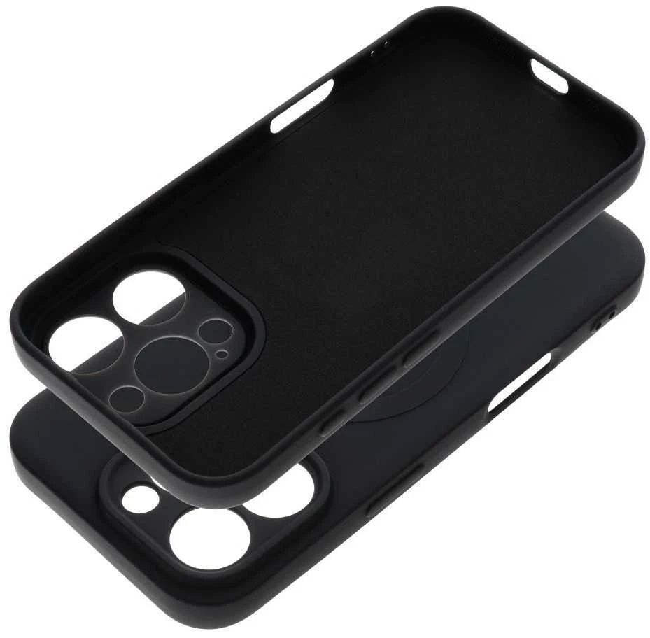 OEM dėklas, skirtas „iPhone 16 PRO“ silikoniniam „Mag“ dėklui, suderinamas su „MagSafe“ (fotoaparato apsauga), juodas