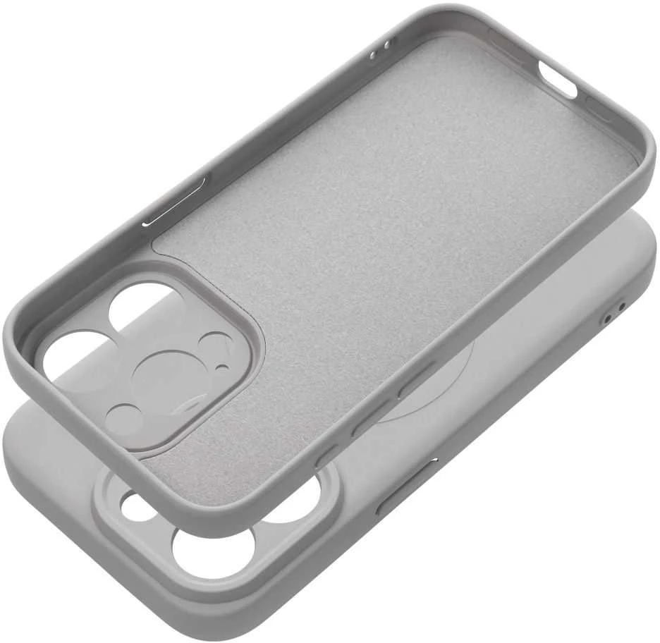 OEM dėklas, skirtas „iPhone 15 PRO“ silikoniniam „Mag“ dėklui, suderinamas su „MagSafe“ (fotoaparato apsauga), titano pilkos spalvos.