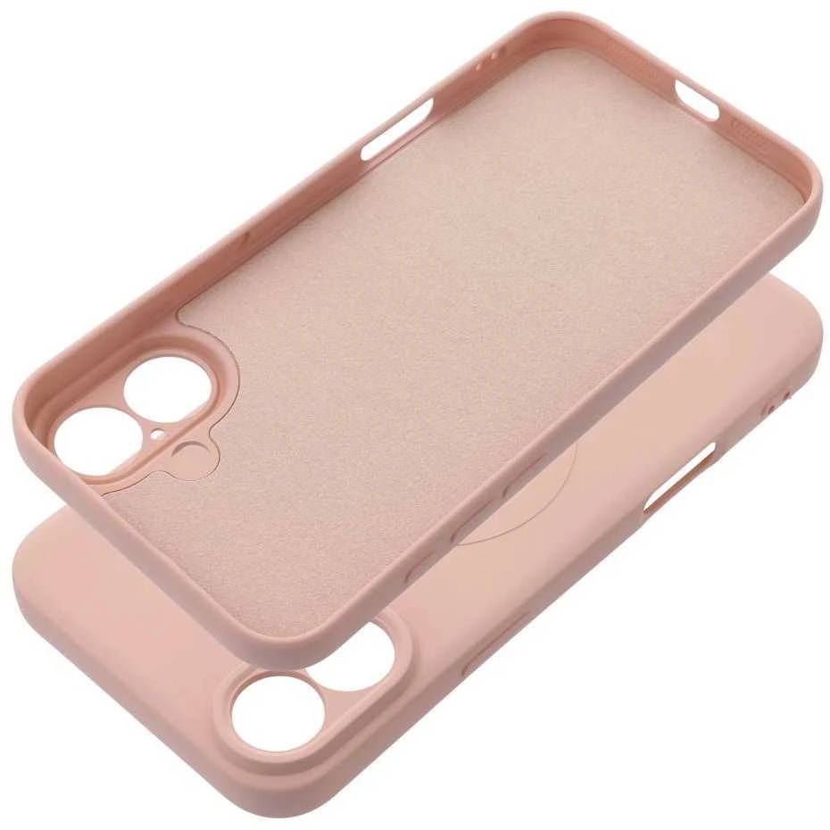 OEM dėklas, skirtas „iPhone 16 PLUS“ silikoniniam „Mag“ dėklui, suderinamas su „MagSafe“ (apsauga nuo kameros), rožinis