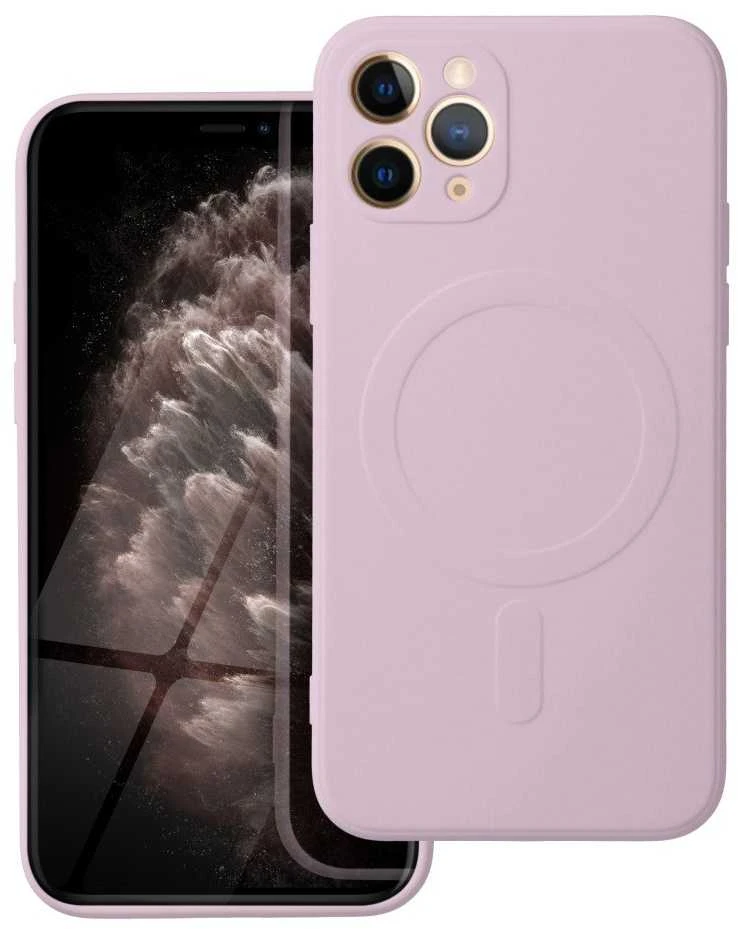 OEM dėklas, skirtas „iPhone 11 PRO“ silikoniniam „Mag“ dėklui, suderinamas su „MagSafe“ (apsauga nuo kameros), rožinis