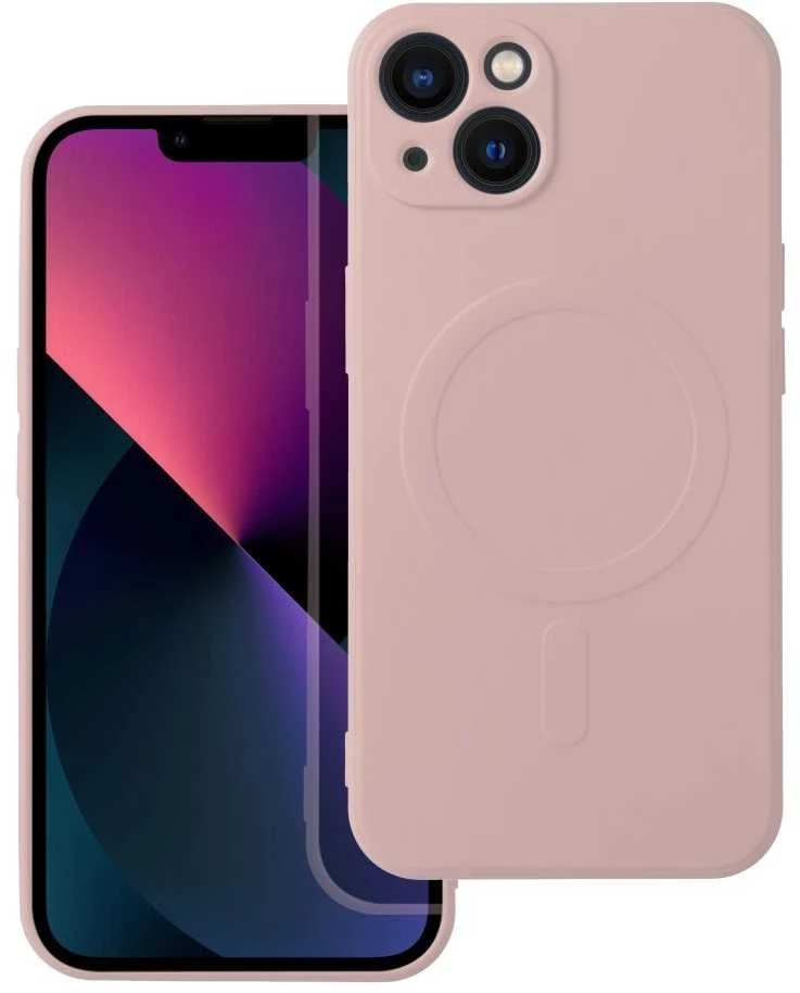 OEM dėklas, skirtas „iPhone 13“ silikoniniam „Mag“ dėklui, suderinamas su „MagSafe“ (apsauga nuo kameros), rožinis
