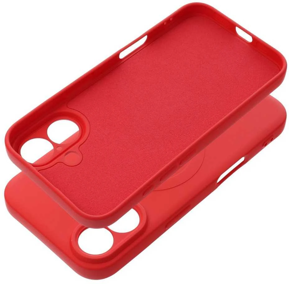 Oem Originalus „iPhone 16“ silikoninis dėklas, suderinamas su „MagSafe“ (fotoaparato apsauga), raudonas