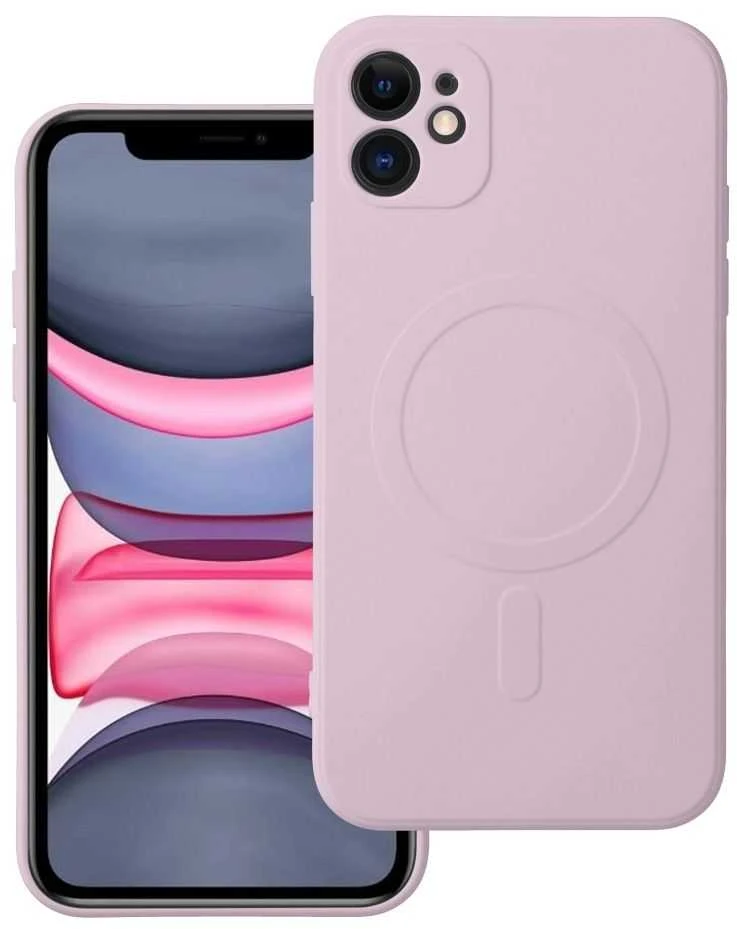 OEM dėklas, skirtas „iPhone 11“ silikoniniam „Mag“ dėklui, suderinamas su „MagSafe“ (apsauga nuo kameros), rožinis