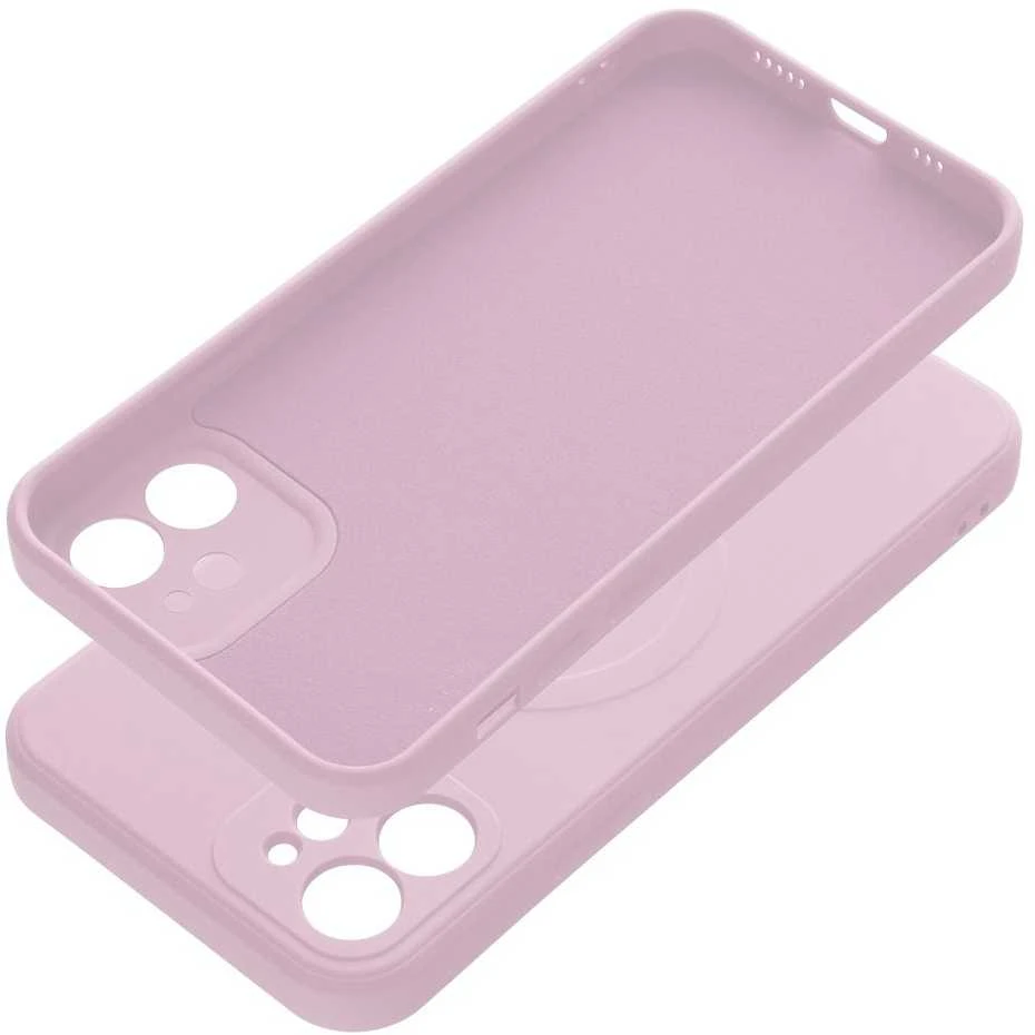 OEM dėklas, skirtas „iPhone 12“ silikoniniam „Mag“ dėklui, suderinamas su „MagSafe“ (apsauga nuo kameros), rožinis