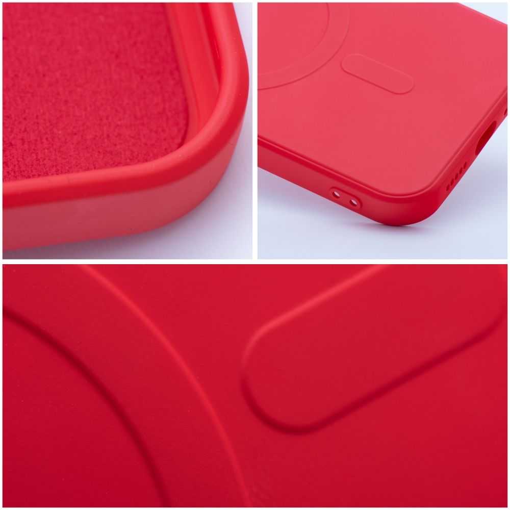 Oem Originalus „iPhone 7 / 8 / SE 2020 / SE 2022“ silikoninis dėklas, suderinamas su „MagSafe“ (fotoaparato apsauga), raudonas