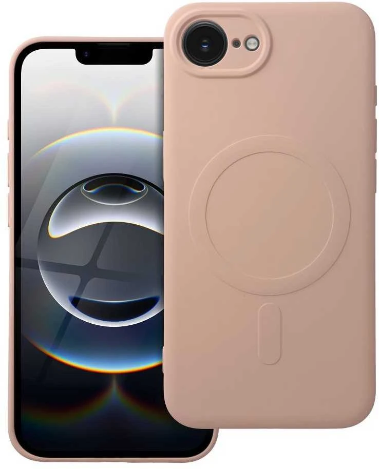 OEM dėklas, skirtas „iPhone 16e“ silikoniniam „Mag“ dėklui, suderinamas su „MagSafe“ (apsauga nuo kameros), rožinis