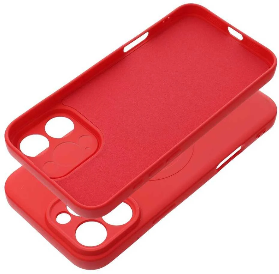 Oem Originalus „iPhone 16 PRO MAX“ silikoninis dėklas, suderinamas su „MagSafe“ (fotoaparato apsauga), raudonas