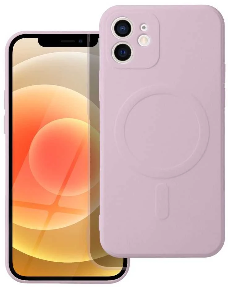 OEM dėklas, skirtas „iPhone 12“ silikoniniam „Mag“ dėklui, suderinamas su „MagSafe“ (apsauga nuo kameros), rožinis