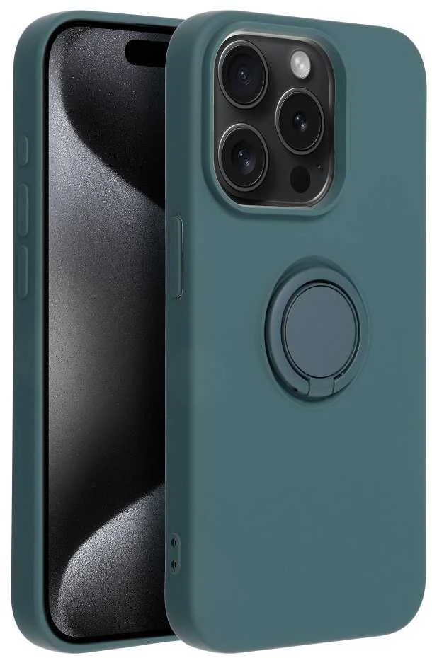 OEM dėklas iPhone 15 PRO silikoniniam žiedui žalias