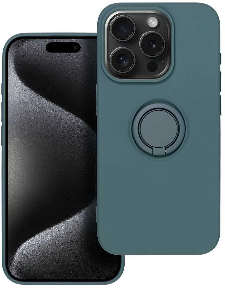 OEM dėklas iPhone 15 PRO silikoniniam žiedui žalias