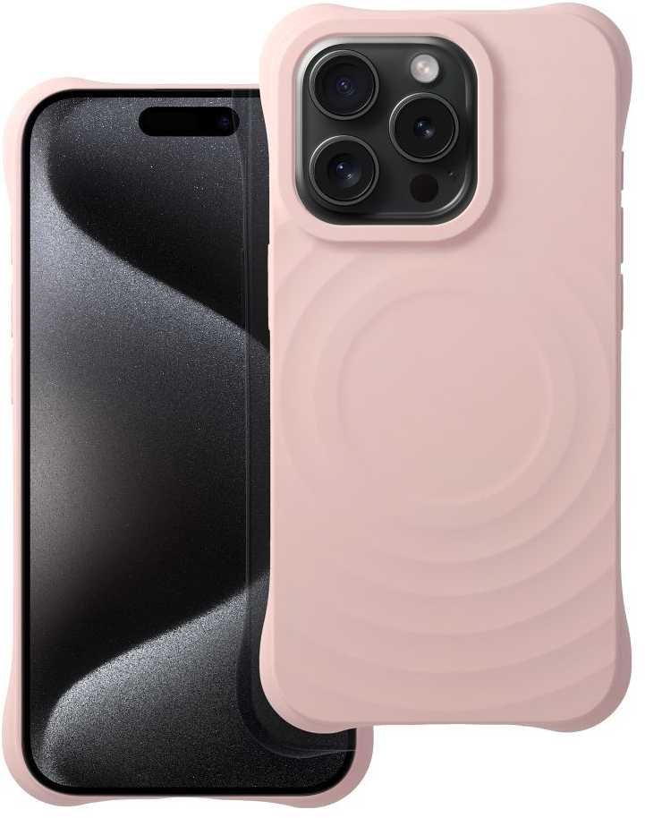 Oem dėklas, skirtas iPhone 15 PRO, silikoninis Zephyr Mag dėklas, suderinamas su MagSafe, rožinis