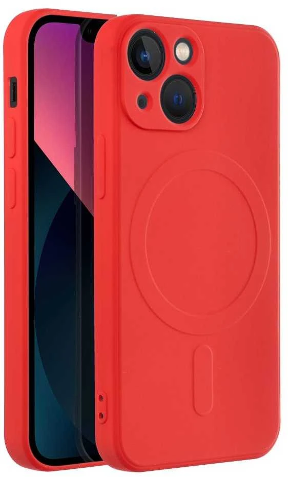 Oem Originalus „iPhone 13 MINI“ silikoninis dėklas, suderinamas su „MagSafe“ (fotoaparato apsauga), raudonas
