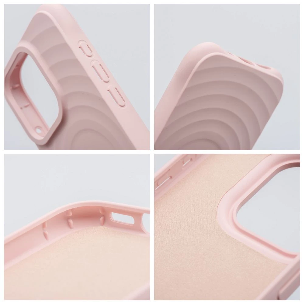 Oem dėklas, skirtas iPhone 15 PRO, silikoninis Zephyr Mag dėklas, suderinamas su MagSafe, rožinis