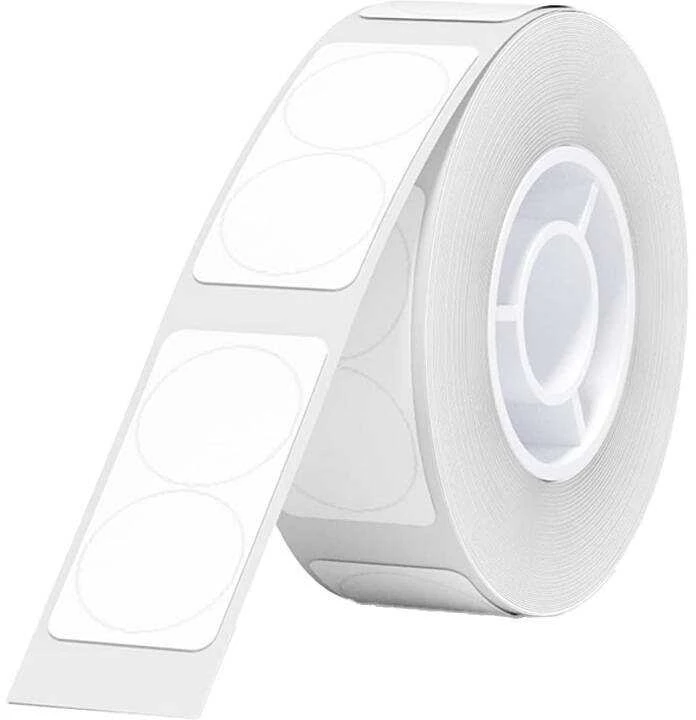 Šiluminės etiketės Niimbot lipdukai T 14x28mm 220 vnt (baltas apvalus)