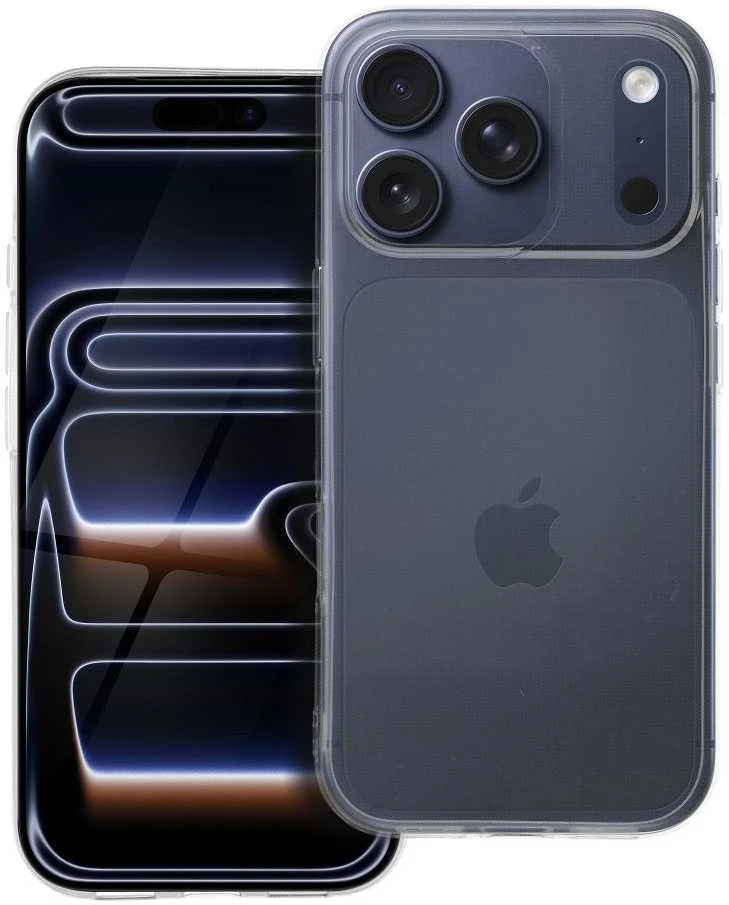 OEM dėklas, skirtas iPhone 17 Pro / 18 Pro (žemas kameros kraštas), skaidrus, 2 mm dėžutė, permatoma.