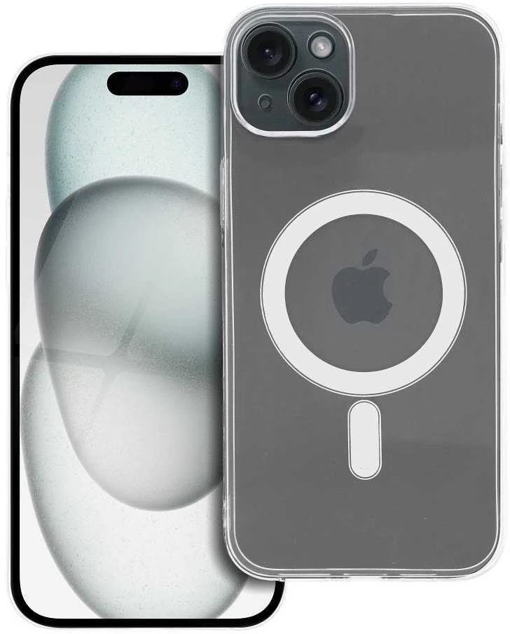 Oem Originalus „iPhone 15 PLUS“ dėklas, skaidrus, 2 mm „Mag“ dangtelis, suderinamas su „MagSafe“ (fotoaparato apsauga), permatomas
