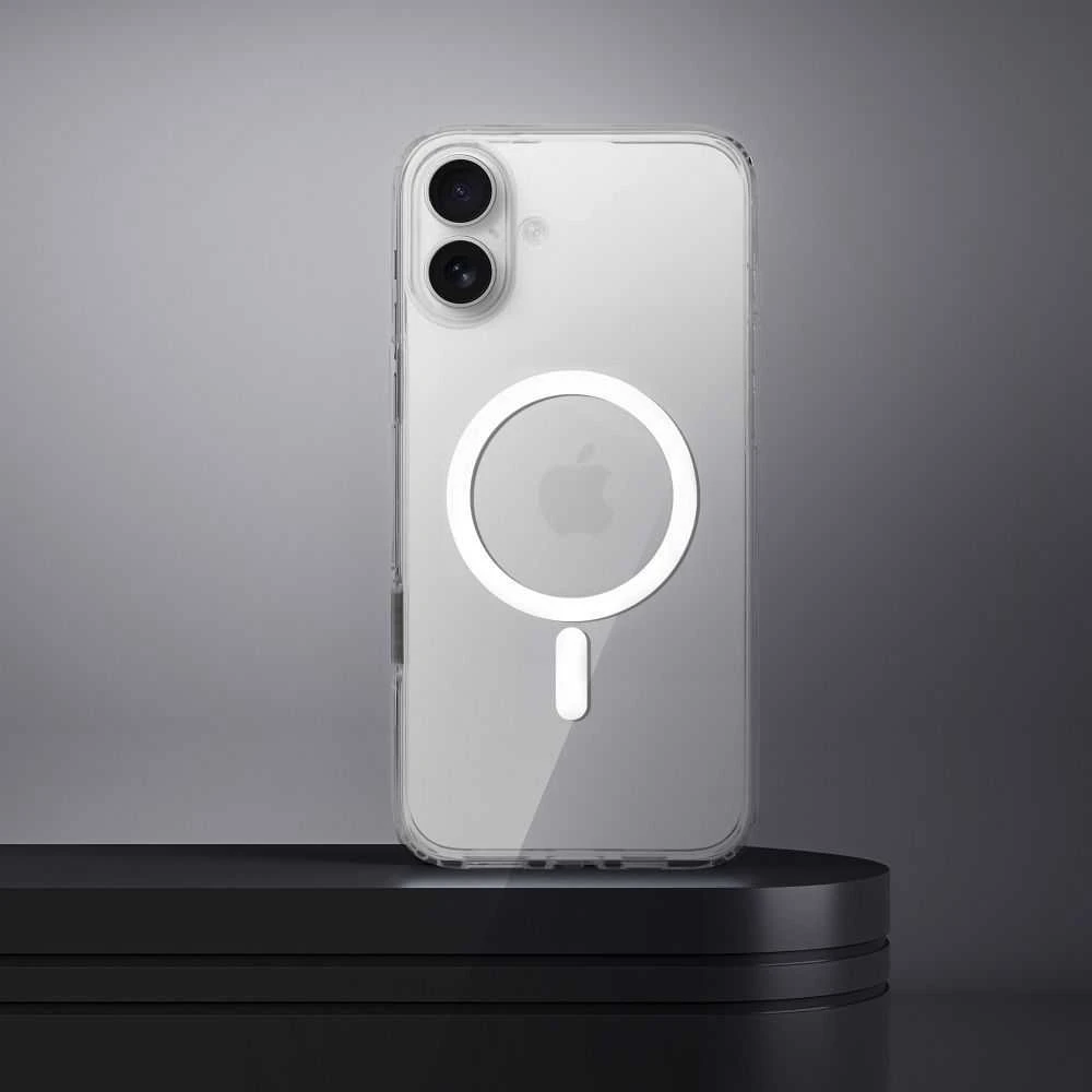 Oem Originalus „iPhone 16 PLUS“ dėklas, skaidrus, 2 mm „Mag“ dangtelis, suderinamas su „MagSafe“ (fotoaparato apsauga), permatomas