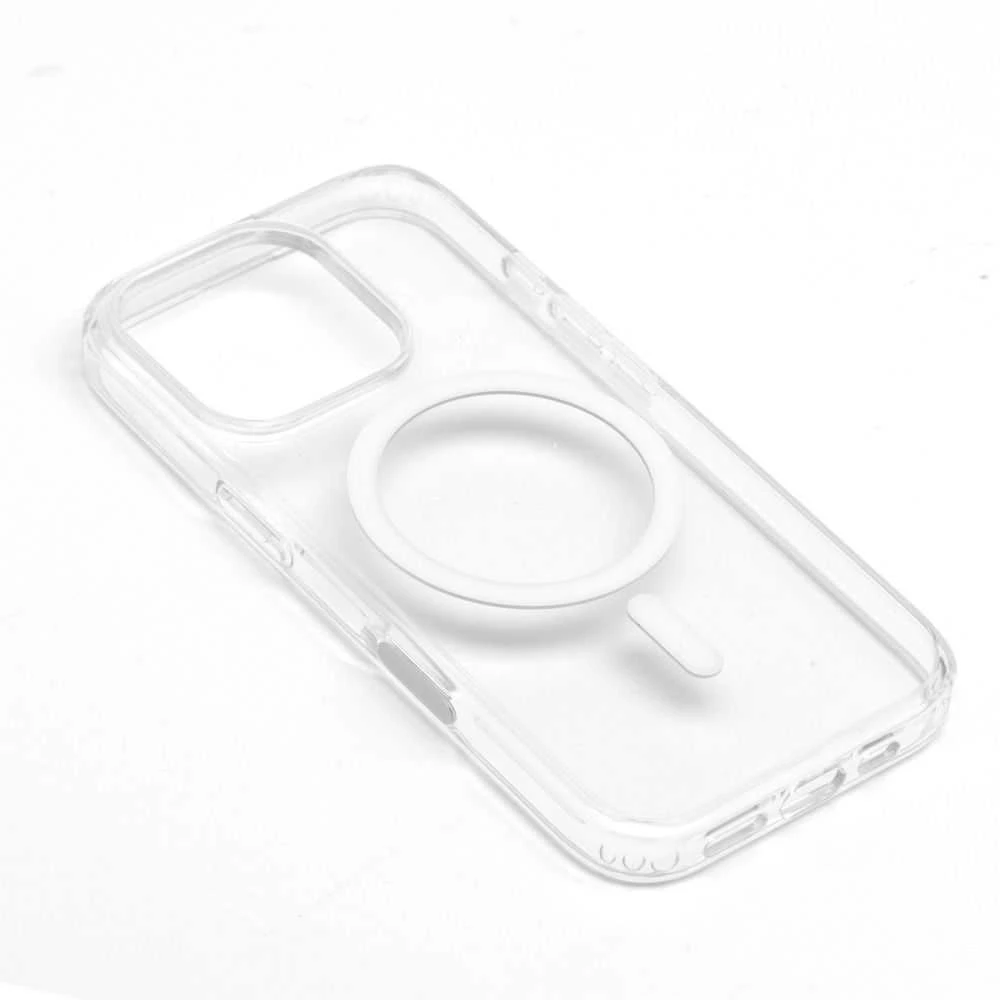 Oem Originalus „iPhone 16 AIR“ skaidrus „Mag Cover Elite“ dėklas (STR / NEGELTONAS / KAMEROS VALDYMO MYGTUKAS), suderinamas su „MagSafe“ skaidriu dėklu.