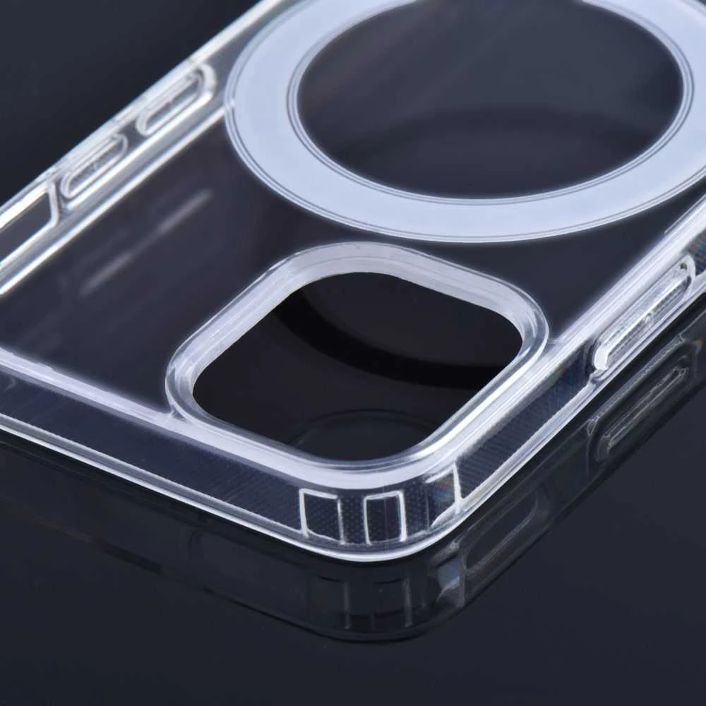 Oem Originalus „iPhone 17 Pro / 18 Pro“ dėklas (žemas kameros kraštas), skaidrus „Mag“ dėklas (MID), suderinamas su „MagSafe“ permatomu dangteliu.