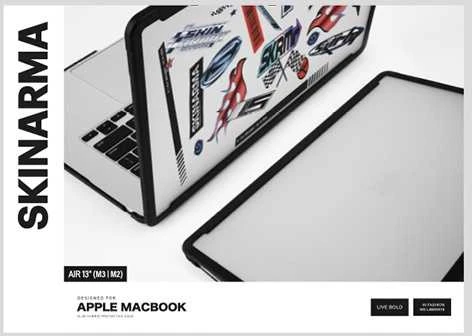 Skinarma dėklas Henko MacBook Air 13" (M3-M2) frost skaidrus