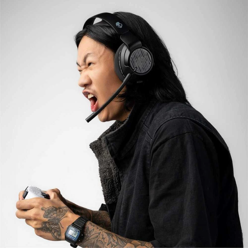 Skullcandy Crusher PLYR 720 Bluetooth Belaidės Over-ear Ausinės with Mic, BT 5.3, skirta PS5, Nintendo Switch, Juodas EU (S6PCW-T963)