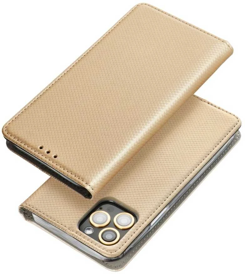 Atverčiamas dėklas, skirtas Realme 14 PRO Smart Case Book auksinis