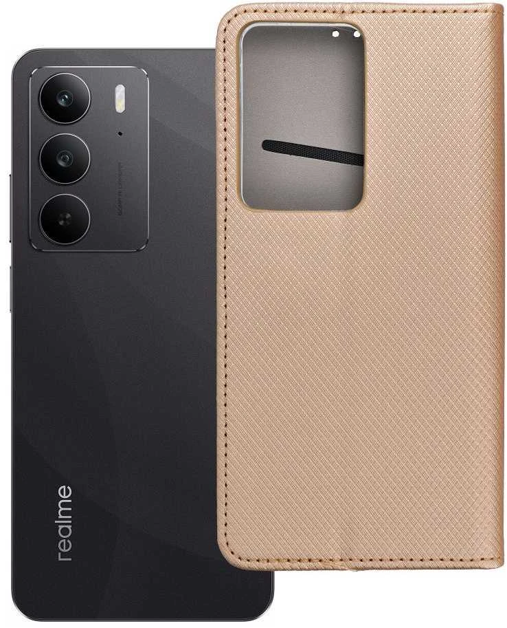 Atverčiamas dėklas, skirtas Realme C75 Smart Case Book auksinis