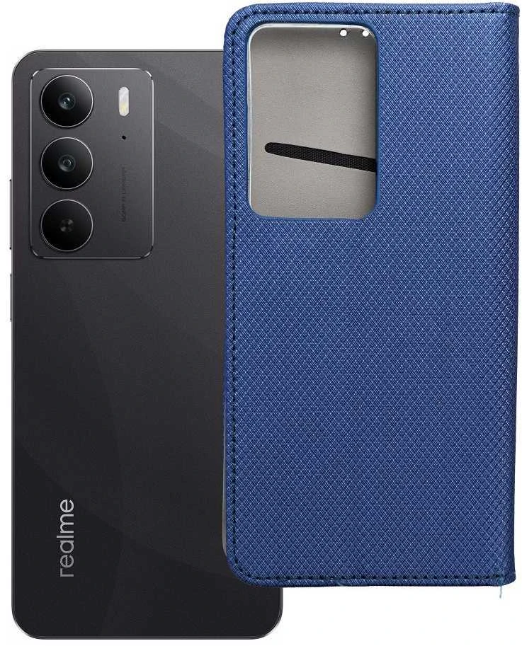 Atverčiamas dėklas, skirtas Realme C75 Smart Case Book, tamsiai mėlynas