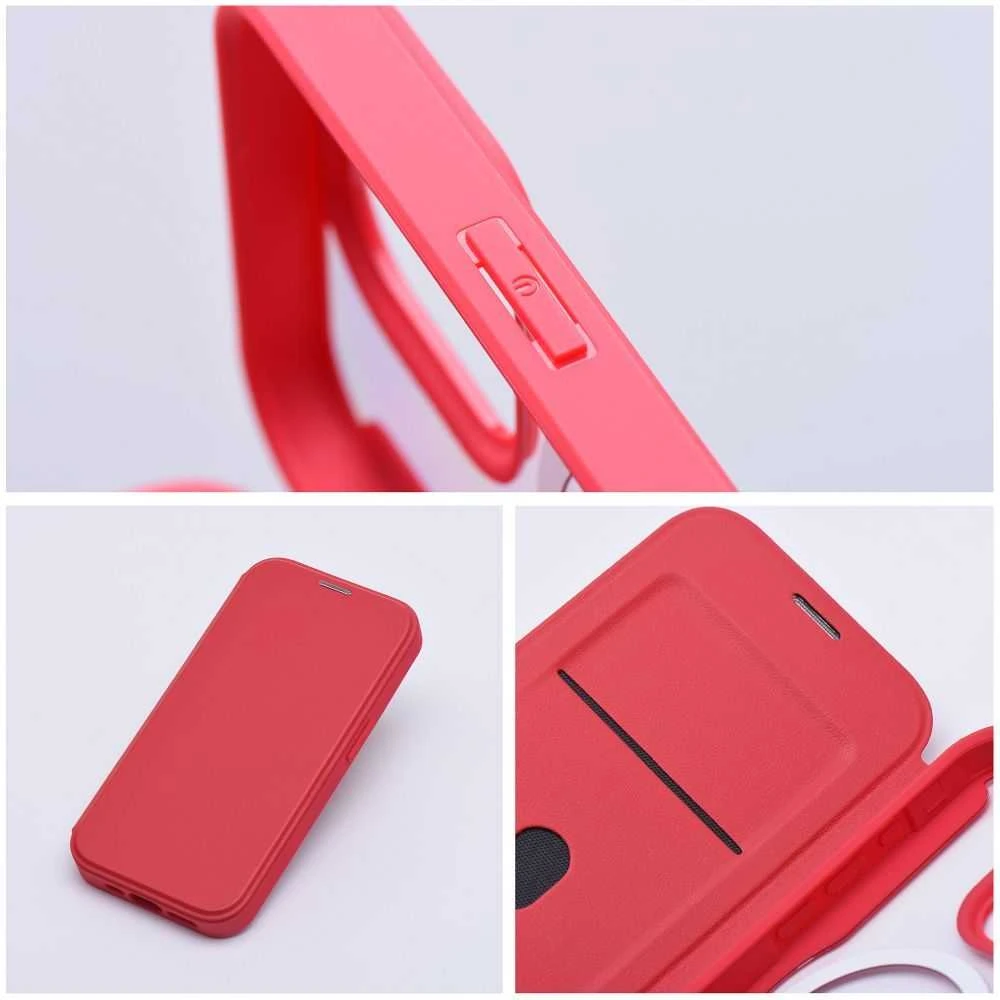OEM atverčiamas dėklas, skirtas iPhone 15 PRO, Smart Mag, suderinamas su MagSafe, raudonas