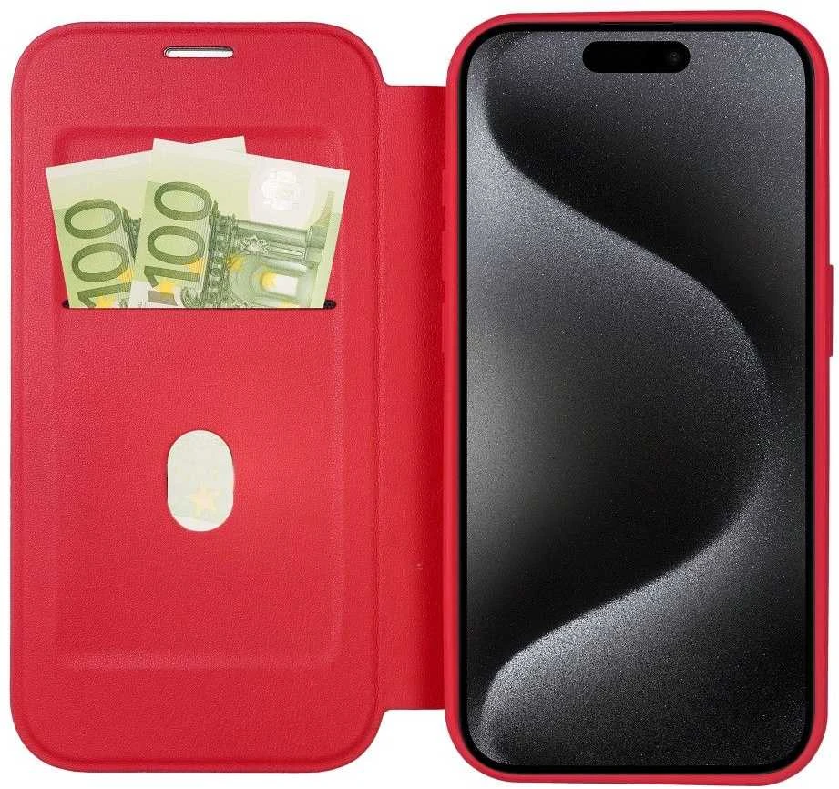 OEM atverčiamas dėklas, skirtas iPhone 15 PRO, Smart Mag, suderinamas su MagSafe, raudonas