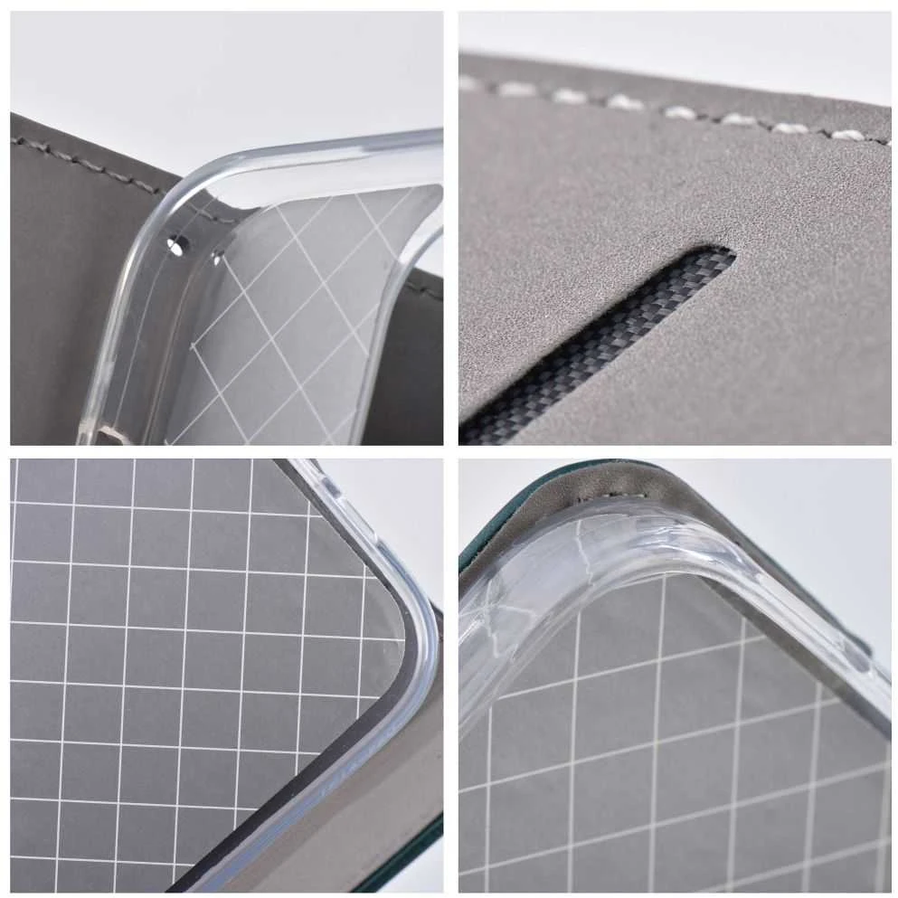 Dėklas Oem Flip case for Motorola G84 Smart Magneto dark žalias