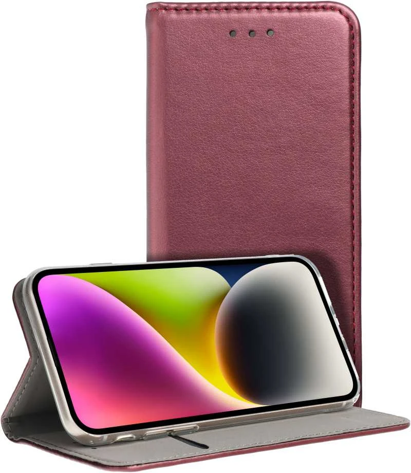 Oem Originalus atverčiamas dėklas Motorola G05 / G15 Smart Magneto, bordo spalvos