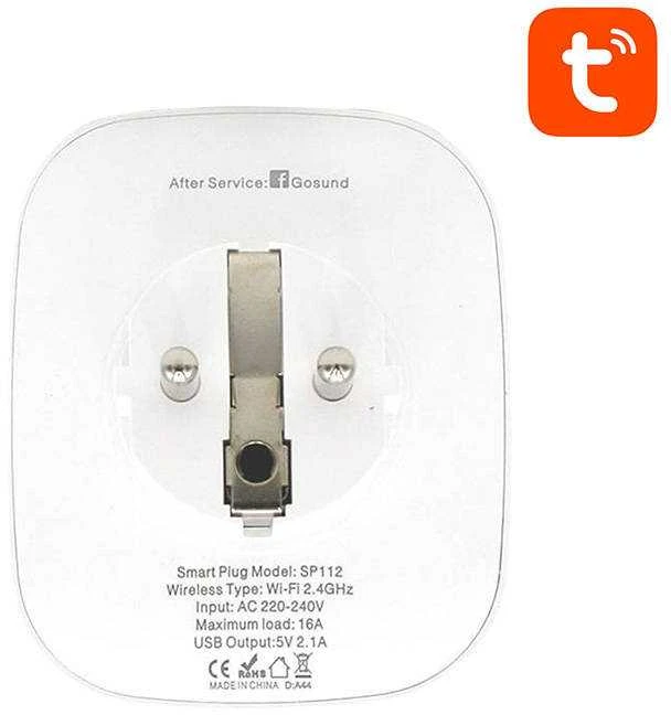 Išmani rozetė valdoma WiFi Gosund SP112 2xUSB 16A Tuya