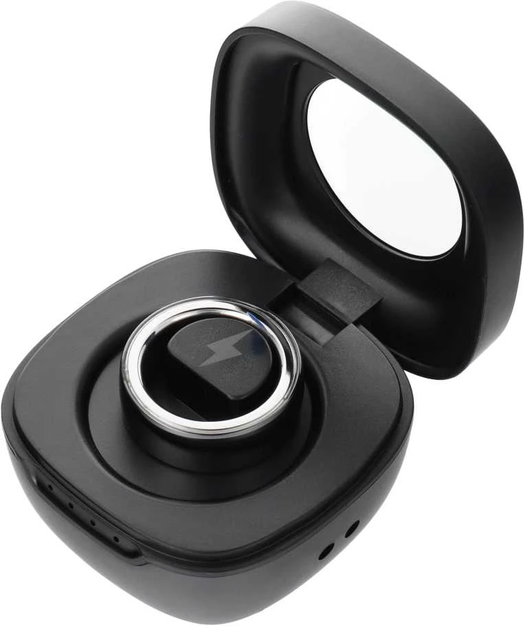 OEM Smart Ring R8 - išmanusis keraminis žiedas su įkrovimo dėžute, 18 mm, juodas