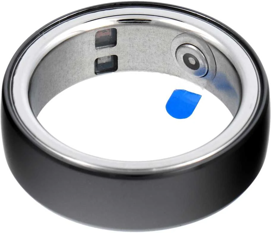 OEM Smart Ring R8 - išmanusis keraminis žiedas su įkrovimo dėžute, 18 mm, juodas
