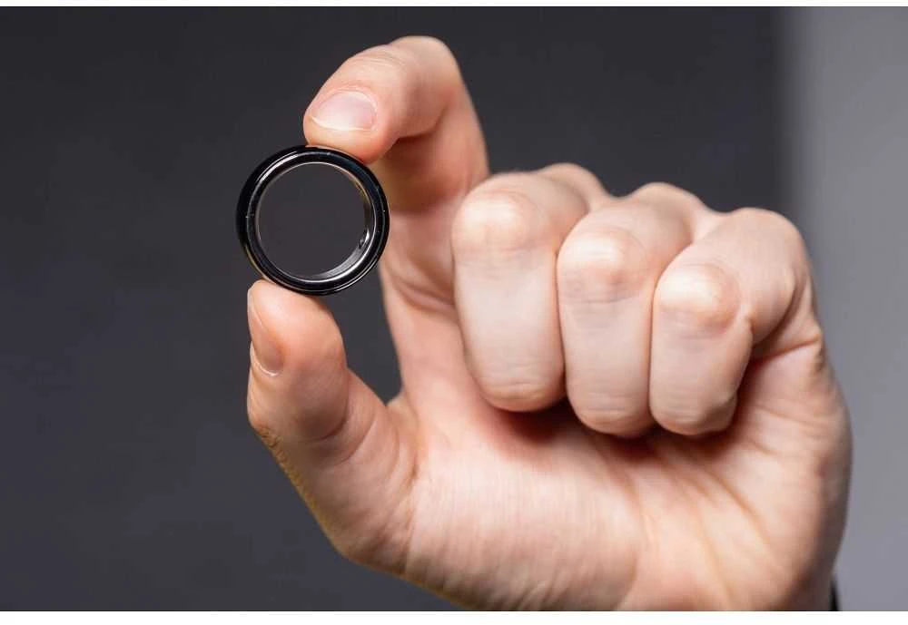 OEM Smart Ring R8 - išmanusis keraminis žiedas su įkrovimo dėžute, 18 mm, juodas