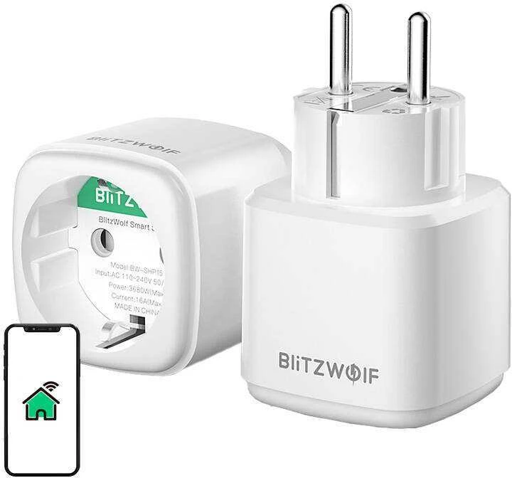 BlitzWolf BW-SHP15 ZigBee 16A kištukas su elektros sąnaudų matavimu TUYA