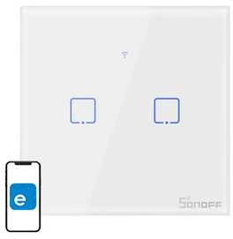 Išmanusis jungiklis WiFi + RF 433 Sonoff T1 EU TX - 2 kanalai