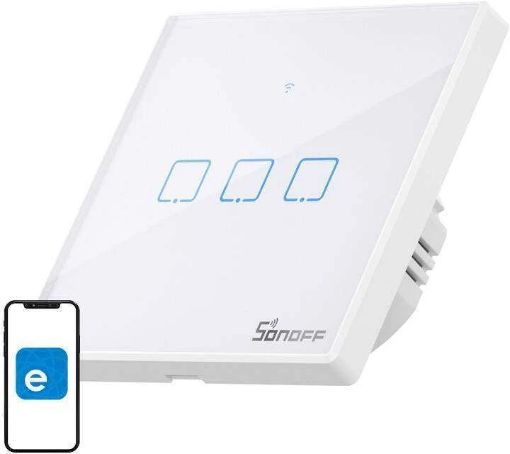 Smart Switch WiFi + RF 433 Sonoff T2 EU TX (3 kanalų) atnaujintas