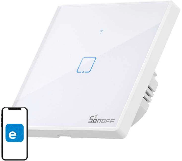 SONOFF T2EU1C-TX išmanus liečiamas wifi šviesos jungiklis 1 mygtuko