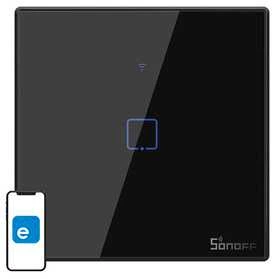 Sonoff T3EU1C-TX 1 kanalo sieninis jungiklis 230VAC juodas
